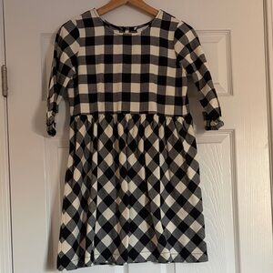 Hanna Andersson Black and White Plaid Kids Dress